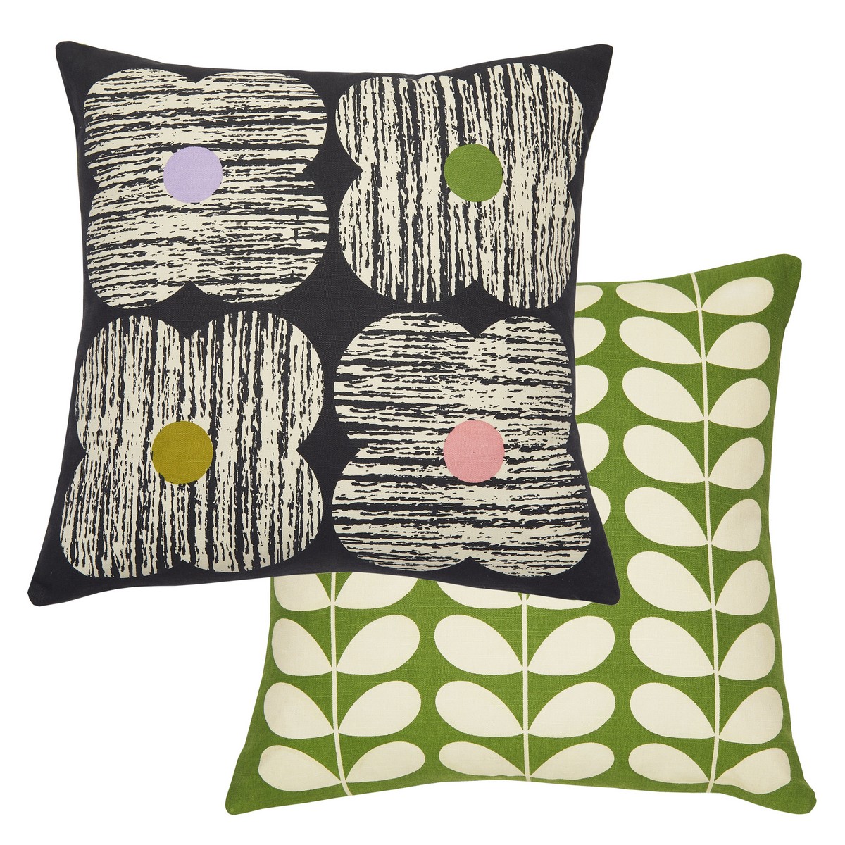 Textured Flower Slate Cushion Fabric by Orla Kiely - OKTEXT0241