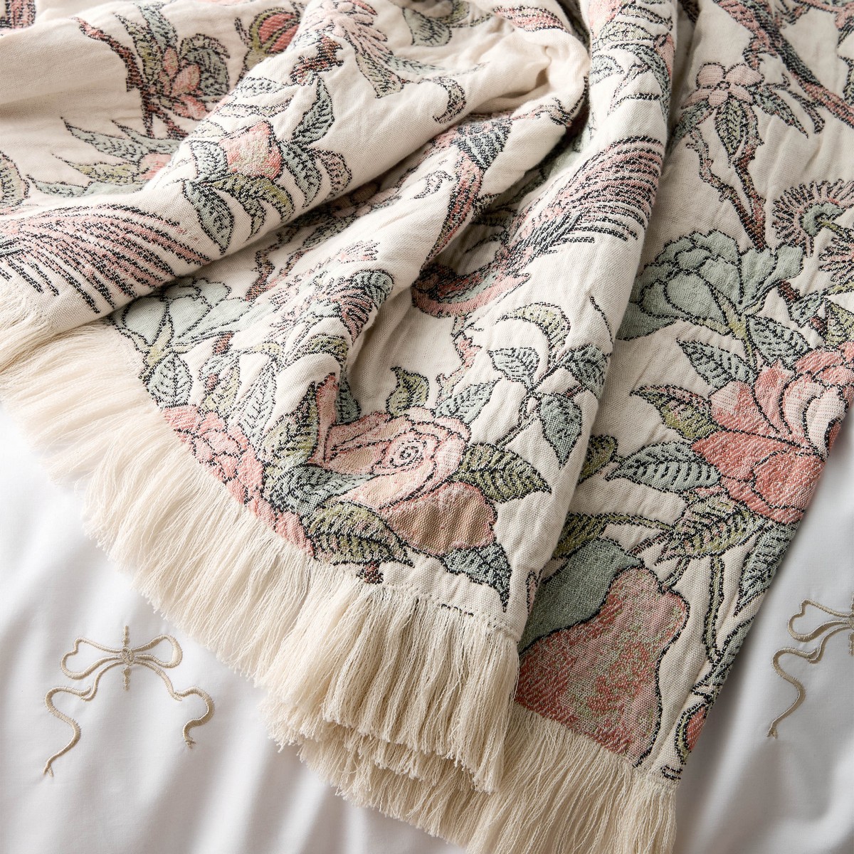 Hampton Jacquard Multi Throw Fabric by Historic Royal Palaces - HRPHAMPT01QBT