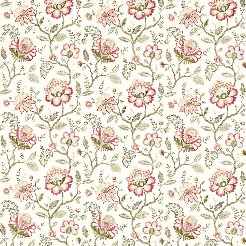 Adeline Blush / Raspberry Fabric by Clarke & Clarke - F1543/02
