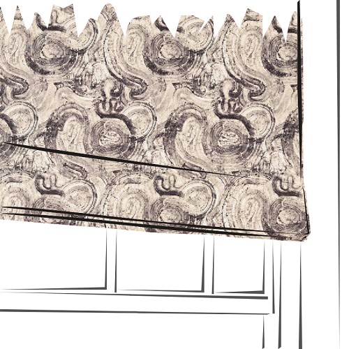 Hatoum Jacquard Noir by Clarke & Clarke - Made to Measure Roman Blind - F1769/03