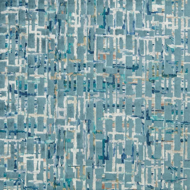 Quadrata Teal / Mineral Fabric by Clarke & Clarke - F1697/05