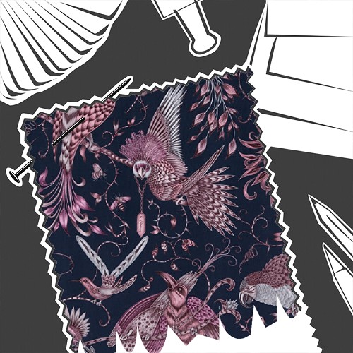 Audubon Pink Velvet by Emma J Shipley - Fabric By The Metre - F1207/01