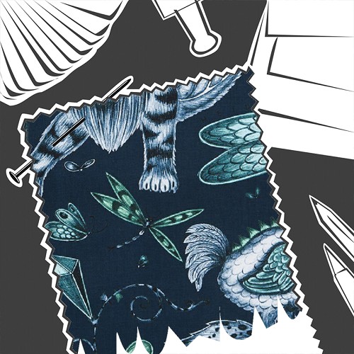 Extinct Navy by Emma J Shipley - Fabric By The Metre - F1109/04