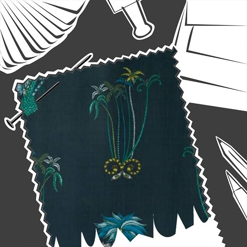 Jungle Palms Navy Velvet by Emma J Shipley - Fabric By The Metre - F1209/01