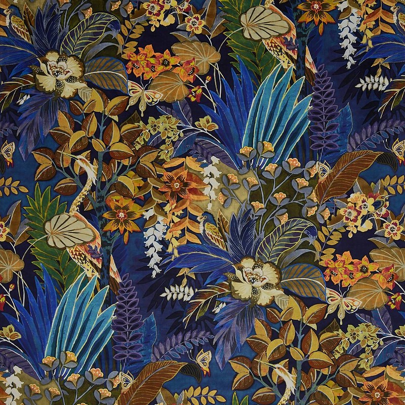 Hidden Paradise Midnite Fabric by Prestigious Textiles - 3802/725