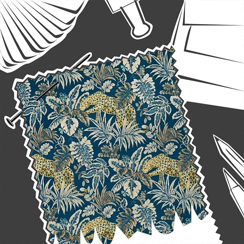 Leopard Indigo by Prestigious Textiles - Fabric By The Metre - 3977/705