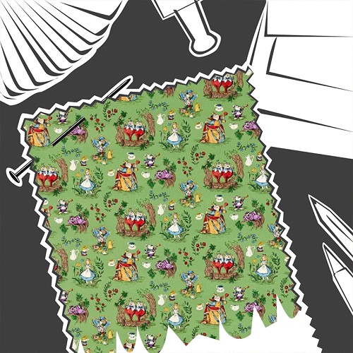 Alice In Wonderland Gumball Green by Sanderson - Fabric By The Metre - DDIF227165