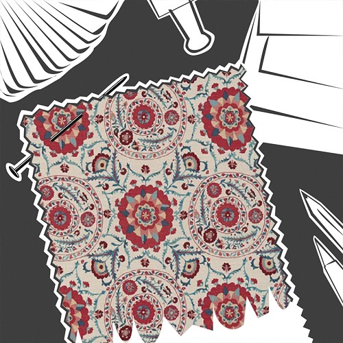 Anthos Red / Indigo by Sanderson - Fabric By The Metre - DSHW235332