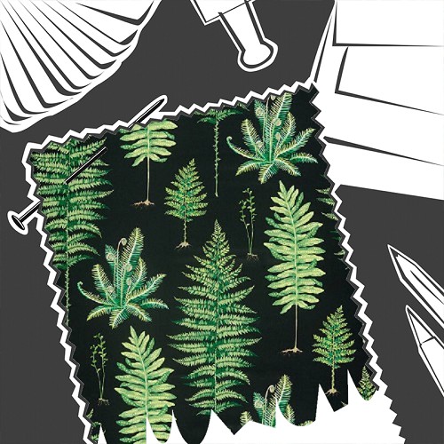 Fernery Botanical Green / Charcoal by Sanderson - Fabric By The Metre - DGLA226577