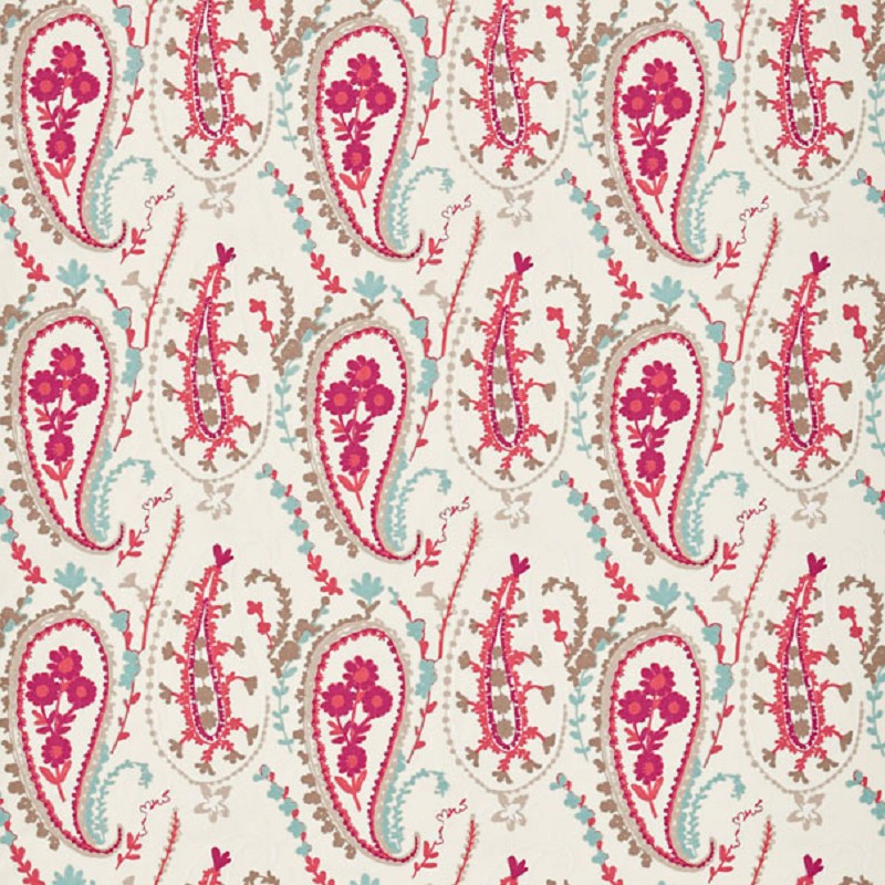 Jamila Coral / Aqua Fabric by Sanderson - DSOH235245