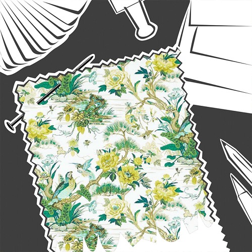 Loriini Botanical Green by Sanderson - Fabric By The Metre - DLUM226928