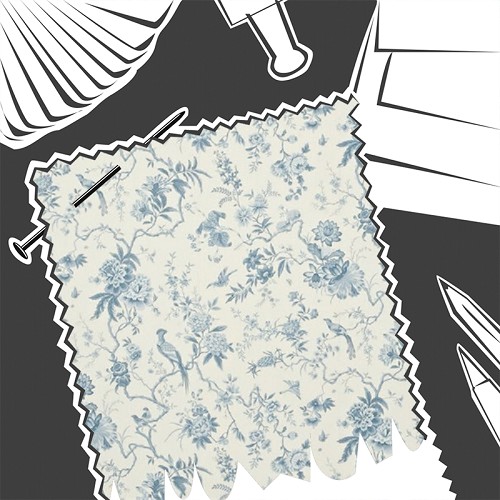 Pillemont Toile Ivory / China Blue by Sanderson - Fabric By The Metre - DPEMPI203