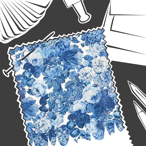Rose & Peony China Blue by Sanderson - Fabric By The Metre - DLUM226930
