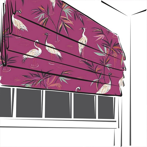 Heron Fuchsia Fabric by Sara Miller - Britannia Rose