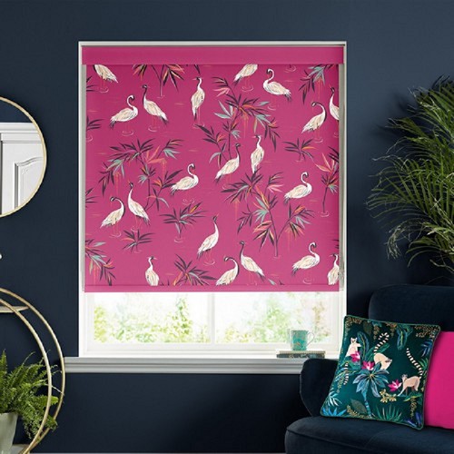 Heron Fuchsia Fabric by Sara Miller - Britannia Rose