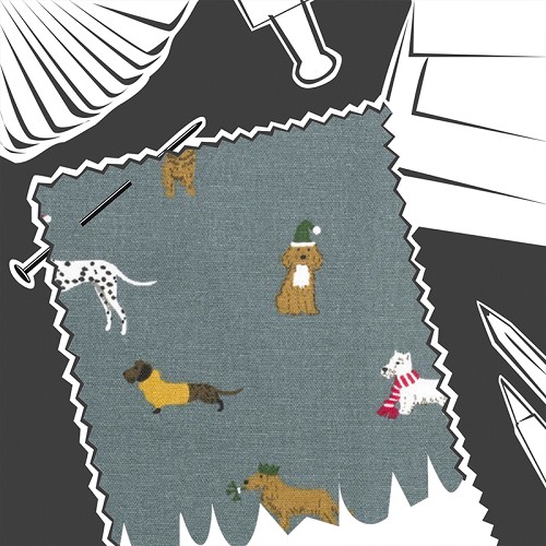 Christmas Dogs by Sophie Allport - Fabric By The Metre - ALL87000