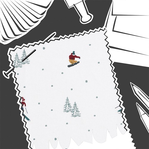 Skiing by Sophie Allport - Fabric By The Metre - ALL49000