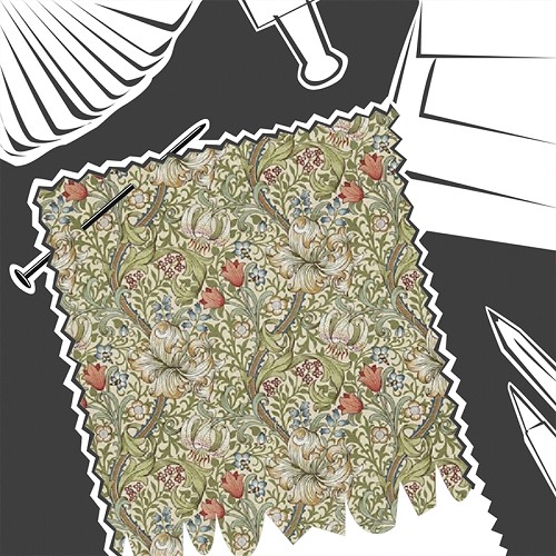 Golden Lily Green / Gold by William Morris & Co. - Fabric By The Metre - DMC1G3201