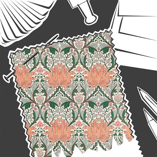 Helena Peach / Teal by William Morris & Co. - Fabric By The Metre - MFRF227238
