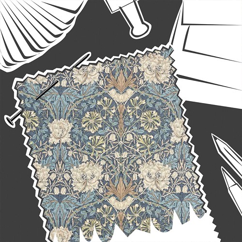 Honeysuckle & Tulip Woad / Thyme by William Morris & Co. - Fabric By The Metre - MFRF227242