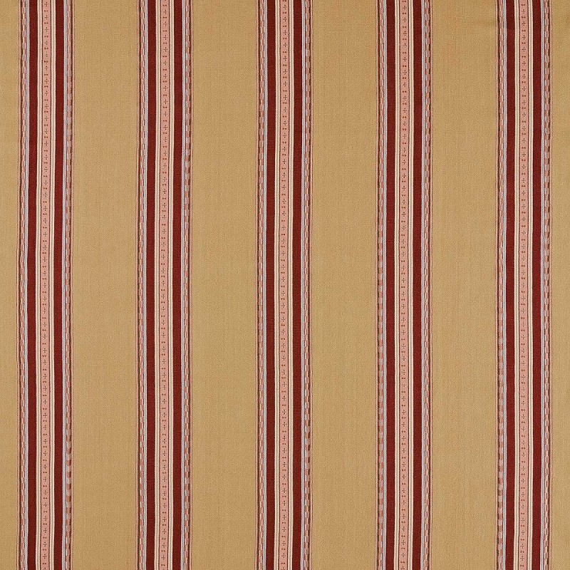 Pimlico Stripe Ochre / Crimson Fabric by William Morris & Co. - MSTR237691