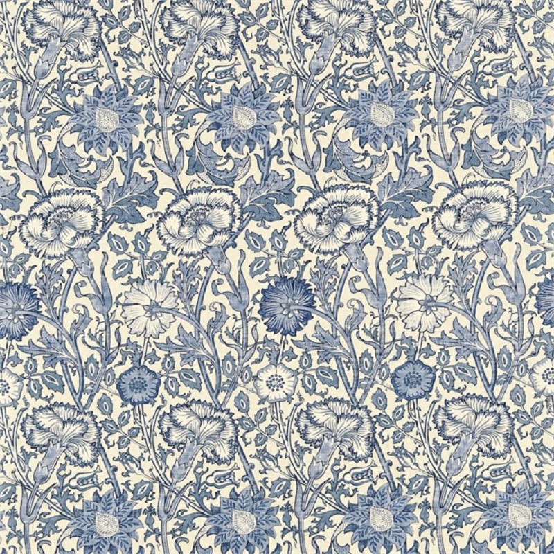 Pink & Rose Vellum / Indigo Fabric by William Morris & Co. - DARP222531