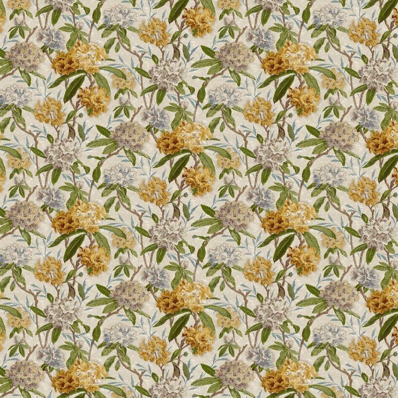 Azalea Path Primrose / Evergreen Fabric by Zoffany - ZOF0247-02