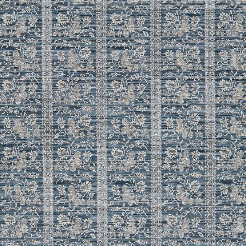 Filigree Bellagio Stripe Blue Stone Fabric by Zoffany - ZOF0244-03