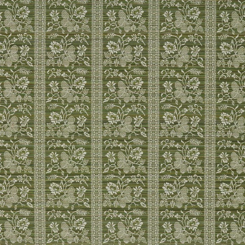 Filigree Bellagio Stripe Evergreen Fabric by Zoffany - ZOF0244-06