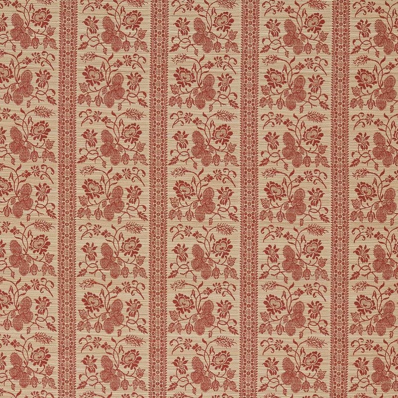 Filigree Bellagio Stripe Sandstone / Russet Fabric by Zoffany - ZOF0244-02