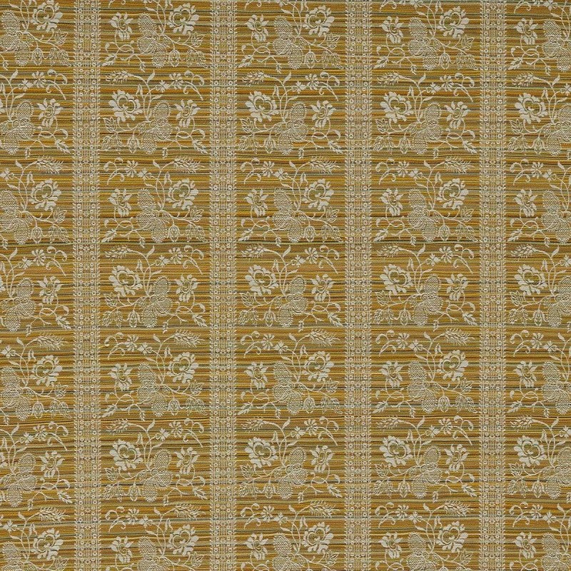 Filigree Bellagio Stripe Silk Yellow Fabric by Zoffany - ZOF0244-05