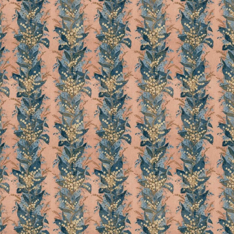 Lily Stripe Archive Coral Fabric by Zoffany - ZOF0251-02