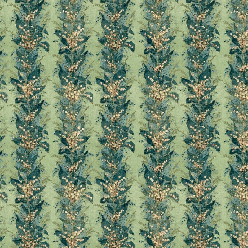 Lily Stripe Archive Green Fabric by Zoffany - ZOF0251-01
