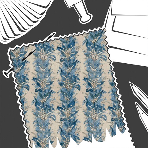 Lily Stripe Chalk / Blue Stone by Zoffany - Fabric By The Metre - ZOF0251-05