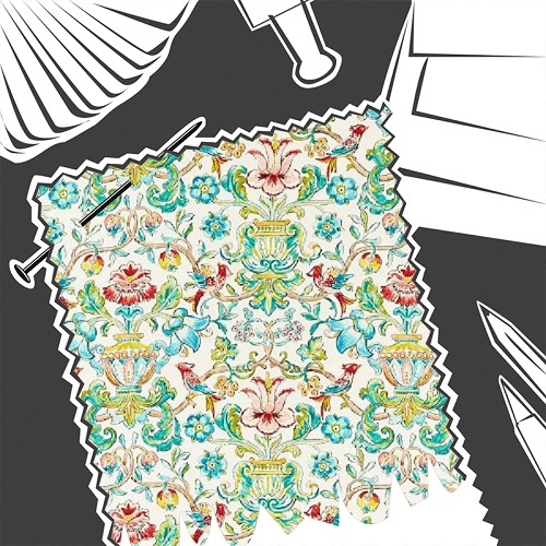 Pompadour Print Multi by Zoffany - Fabric By The Metre - ZCOT322743